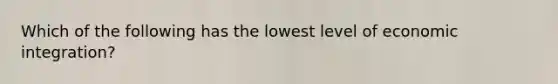 Which of the following has the lowest level of economic integration?