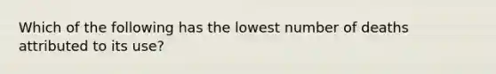 Which of the following has the lowest number of deaths attributed to its use?