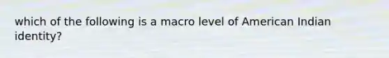 which of the following is a macro level of American Indian identity?