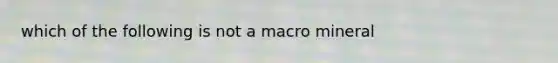 which of the following is not a macro mineral