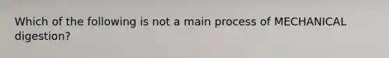 Which of the following is not a main process of MECHANICAL digestion?