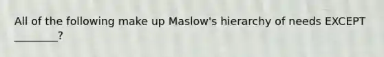 All of the following make up Maslow's hierarchy of needs EXCEPT ________?