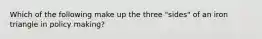 Which of the following make up the three "sides" of an iron triangle in policy making?
