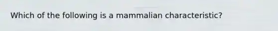 Which of the following is a mammalian characteristic?