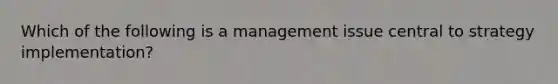 Which of the following is a management issue central to strategy implementation?