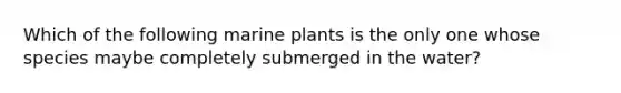 Which of the following marine plants is the only one whose species maybe completely submerged in the water?