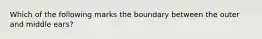 Which of the following marks the boundary between the outer and middle ears?