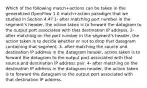 Which of the following match+actions can be taken in the generalized OpenFlow 1.0 match+action paradigm that we studied in Section 4.4? 1- after matching port number in the segment's header, the action taken is to forward the datagram to the output port associated with that destination IP address. 2- after matching on the port number in the segment's header, the action taken is to decide whether or not to drop that datagram containing that segment. 3- after matching the source and destination IP address in the datagram header, action taken is to forward the datagram to the output port associated with that source and destination IP address pair. 4- after matching on the destination IP address in the datagram header, the action taken is to forward the datagram to the output port associated with that destination IP address.