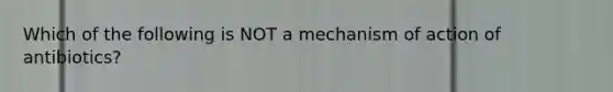 Which of the following is NOT a mechanism of action of antibiotics?