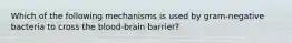 Which of the following mechanisms is used by gram-negative bacteria to cross the blood-brain barrier?