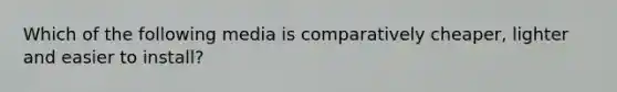 Which of the following media is comparatively cheaper, lighter and easier to install?