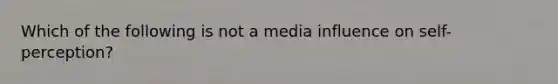 Which of the following is not a media influence on self-perception?