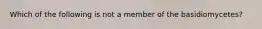 Which of the following is not a member of the basidiomycetes?