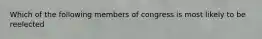 Which of the following members of congress is most likely to be reelected