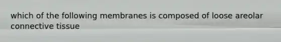 which of the following membranes is composed of loose areolar connective tissue