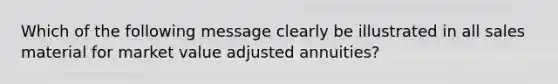 Which of the following message clearly be illustrated in all sales material for market value adjusted annuities?