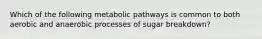 Which of the following metabolic pathways is common to both aerobic and anaerobic processes of sugar breakdown?