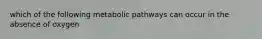 which of the following metabolic pathways can occur in the absence of oxygen