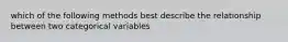 which of the following methods best describe the relationship between two categorical variables