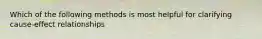 Which of the following methods is most helpful for clarifying cause-effect relationships