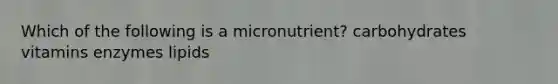 Which of the following is a micronutrient? carbohydrates vitamins enzymes lipids