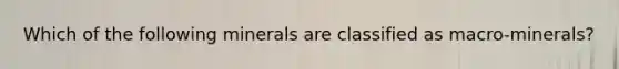 Which of the following minerals are classified as macro-minerals?