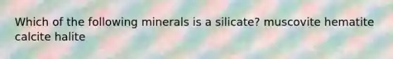 Which of the following minerals is a silicate? muscovite hematite calcite halite