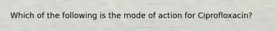 Which of the following is the mode of action for Ciprofloxacin?