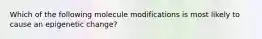 Which of the following molecule modifications is most likely to cause an epigenetic change?