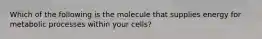 Which of the following is the molecule that supplies energy for metabolic processes within your cells?