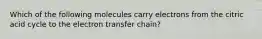 Which of the following molecules carry electrons from the citric acid cycle to the electron transfer chain?