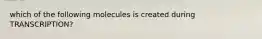 which of the following molecules is created during TRANSCRIPTION?