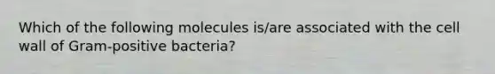 Which of the following molecules is/are associated with the cell wall of Gram-positive bacteria?