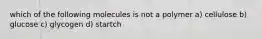 which of the following molecules is not a polymer a) cellulose b) glucose c) glycogen d) startch