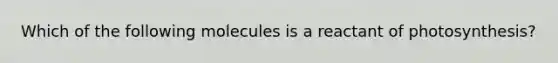 Which of the following molecules is a reactant of photosynthesis?