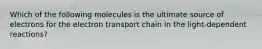 Which of the following molecules is the ultimate source of electrons for the electron transport chain in the light-dependent reactions?