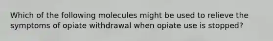 Which of the following molecules might be used to relieve the symptoms of opiate withdrawal when opiate use is stopped?