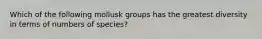 Which of the following mollusk groups has the greatest diversity in terms of numbers of species?