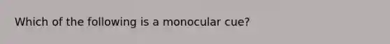 Which of the following is a monocular cue?