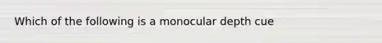 Which of the following is a monocular depth cue