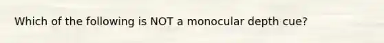 Which of the following is NOT a monocular depth cue?