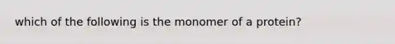 which of the following is the monomer of a protein?