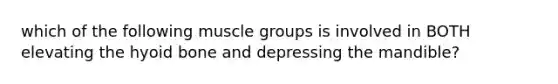 which of the following muscle groups is involved in BOTH elevating the hyoid bone and depressing the mandible?