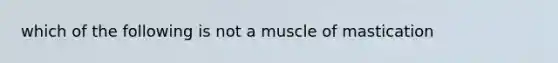 which of the following is not a muscle of mastication