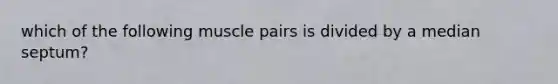 which of the following muscle pairs is divided by a median septum?