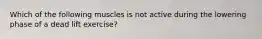 Which of the following muscles is not active during the lowering phase of a dead lift exercise?