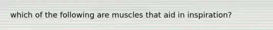 which of the following are muscles that aid in inspiration?