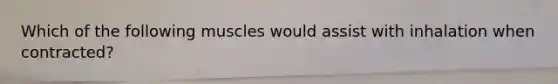 Which of the following muscles would assist with inhalation when contracted?