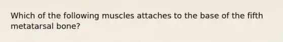 Which of the following muscles attaches to the base of the fifth metatarsal bone?