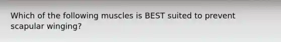 Which of the following muscles is BEST suited to prevent scapular winging?